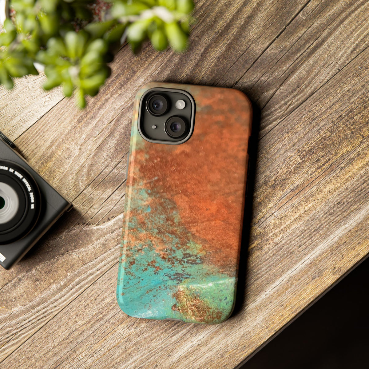 iPhone Case TOUGH - Copper & Patina Original Abstract Artwork - for sizes X through 17ProMax