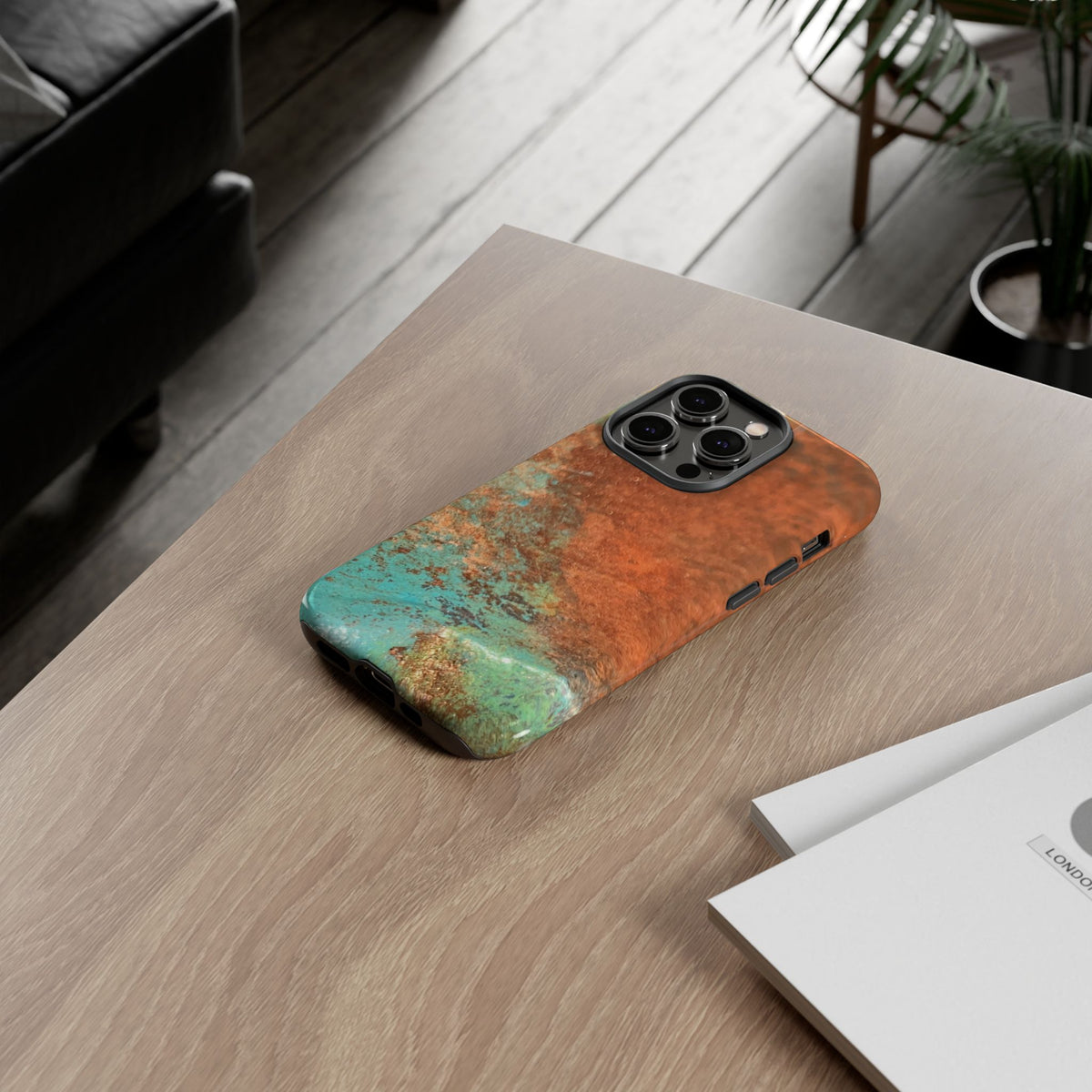 iPhone Case TOUGH - Copper & Patina Original Abstract Artwork - for sizes X through 17ProMax