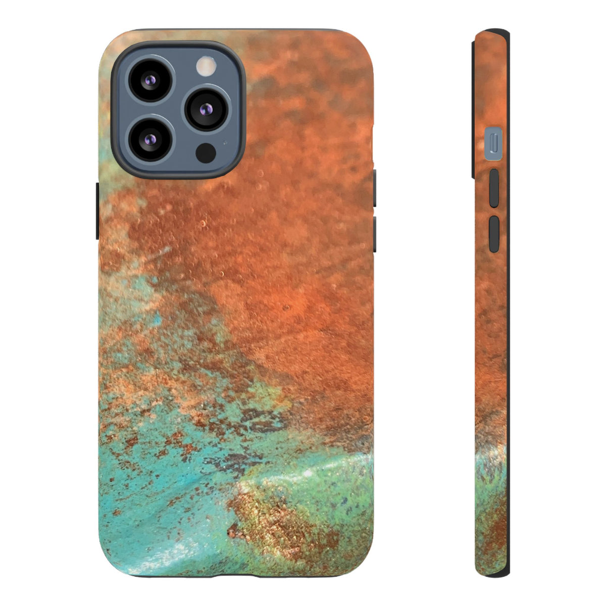 iPhone Case TOUGH - Copper & Patina Original Abstract Artwork - for sizes X through 17ProMax