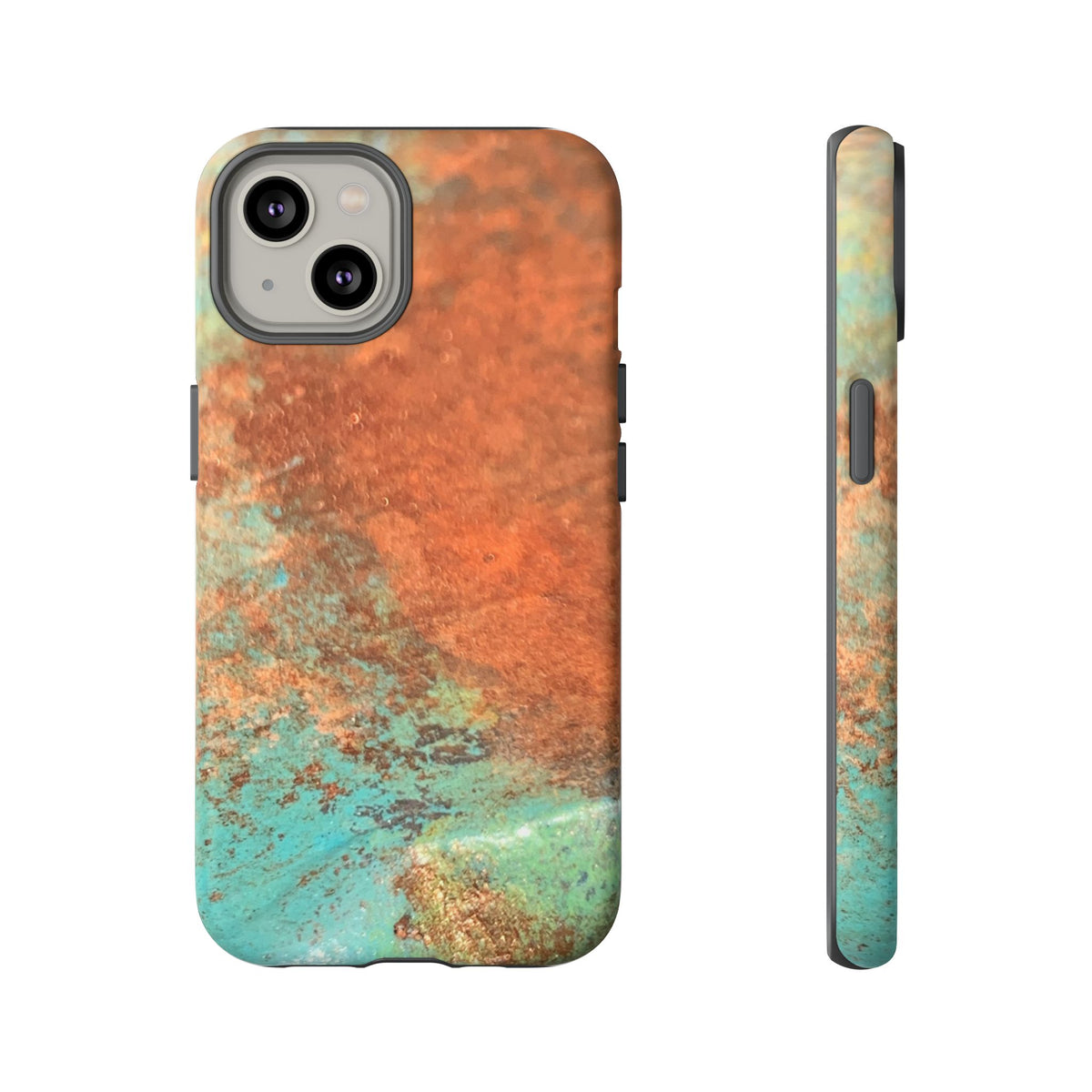 iPhone Case TOUGH - Copper & Patina Original Abstract Artwork - for sizes X through 17ProMax