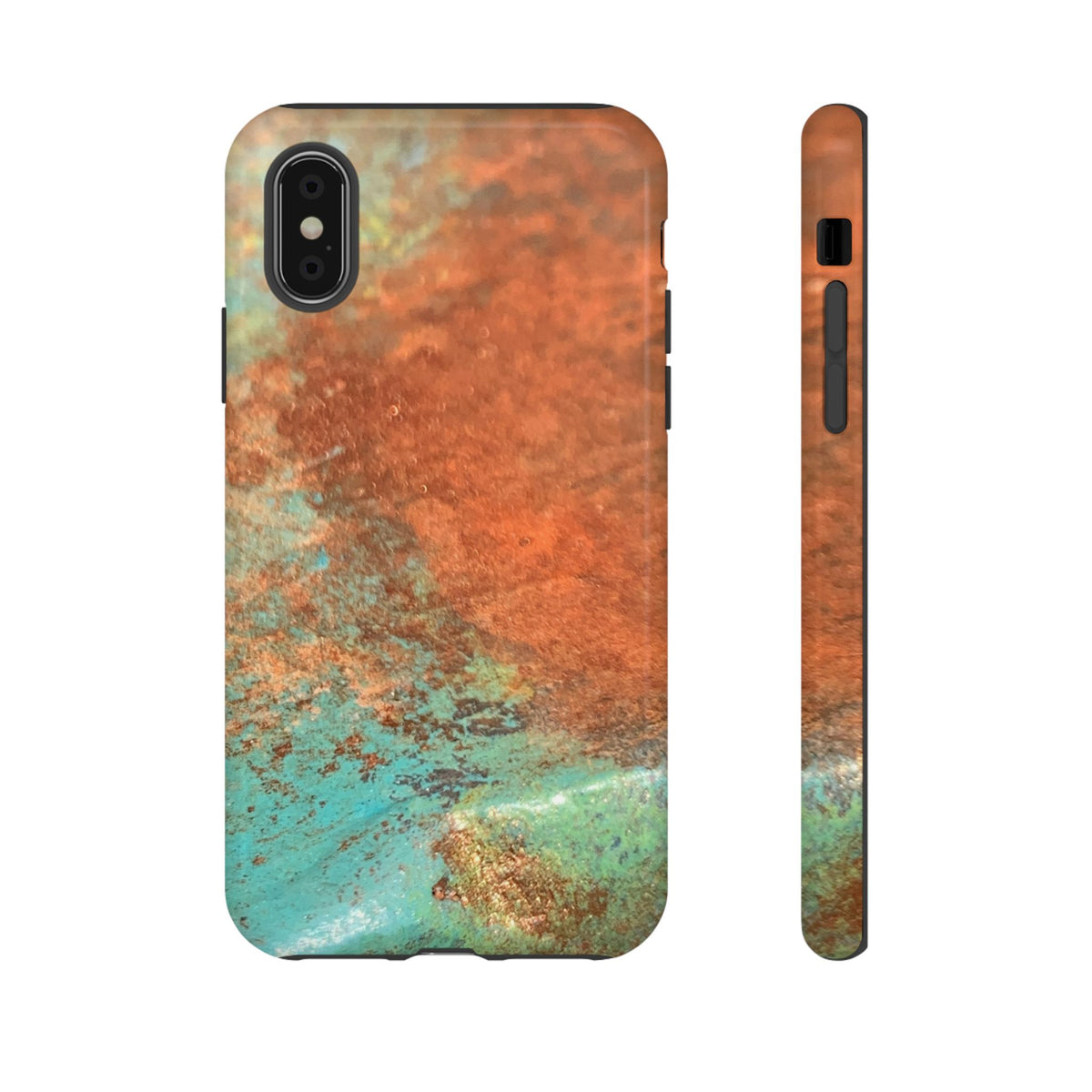 iPhone Case TOUGH - Copper & Patina Original Abstract Artwork - for sizes X through 17ProMax
