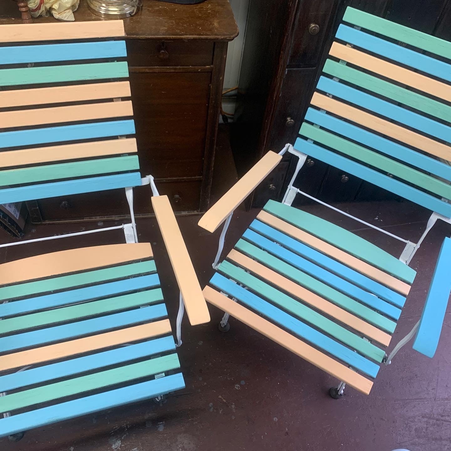 SOLD MCM Painted Lawn Chairs