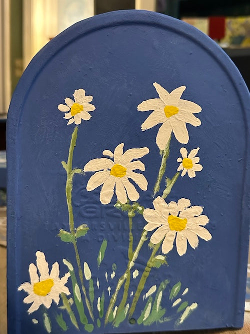 GroBox ~ White Daisies & Blue Fence