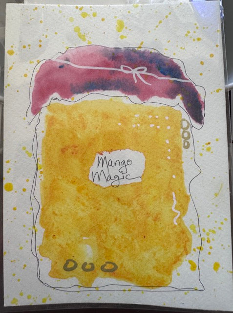Jam Jar Post Card, Mango Magic Painting