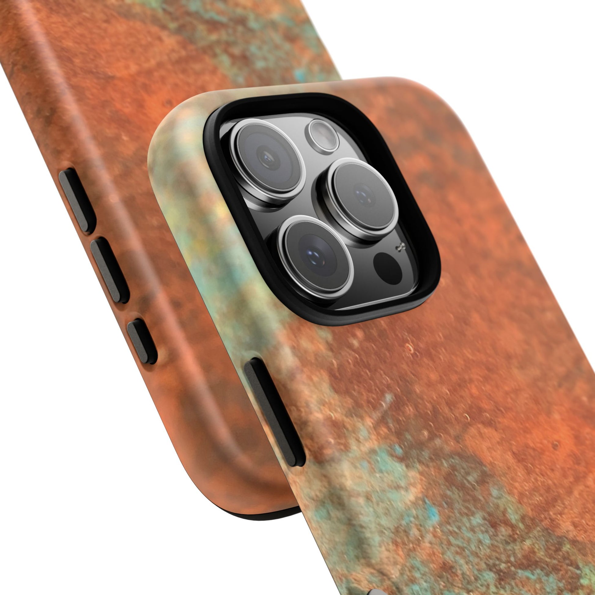 iphone case metallic copper painted patina