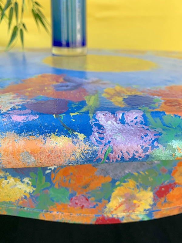 SOLD Floral Garden Side Table