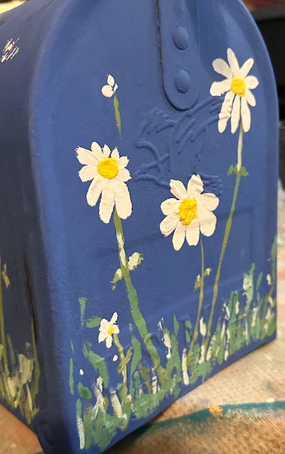 GroBox ~ White Daisies & Blue Fence