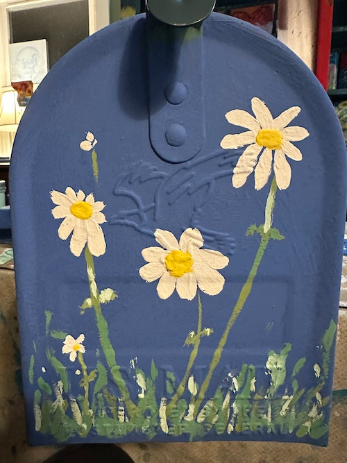 GroBox ~ White Daisies & Blue Fence