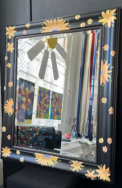 Hand-Painted Sunflower Mirror