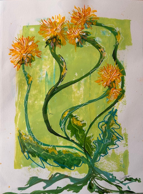 Dandelion Green I, Original Painting