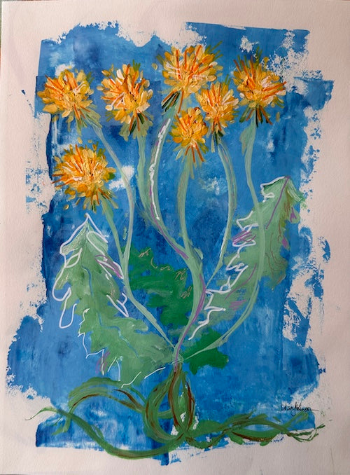 Dandelion Blue, Original Painting