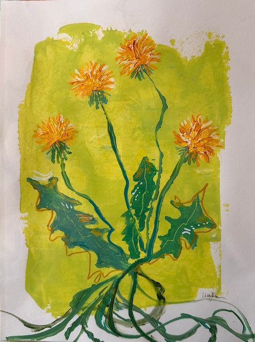 Dandelion Green III, Original Painting