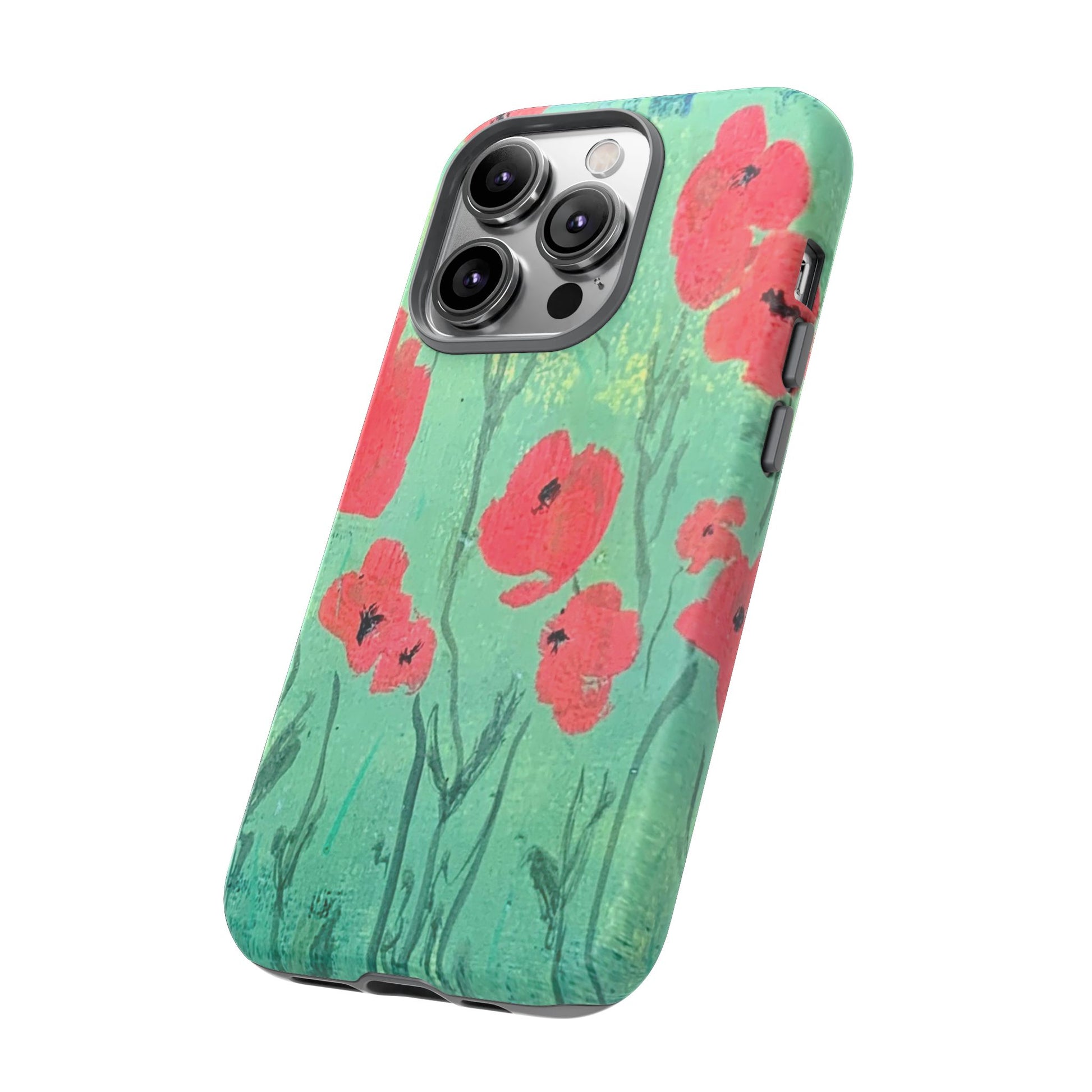 original art poppies design phone case