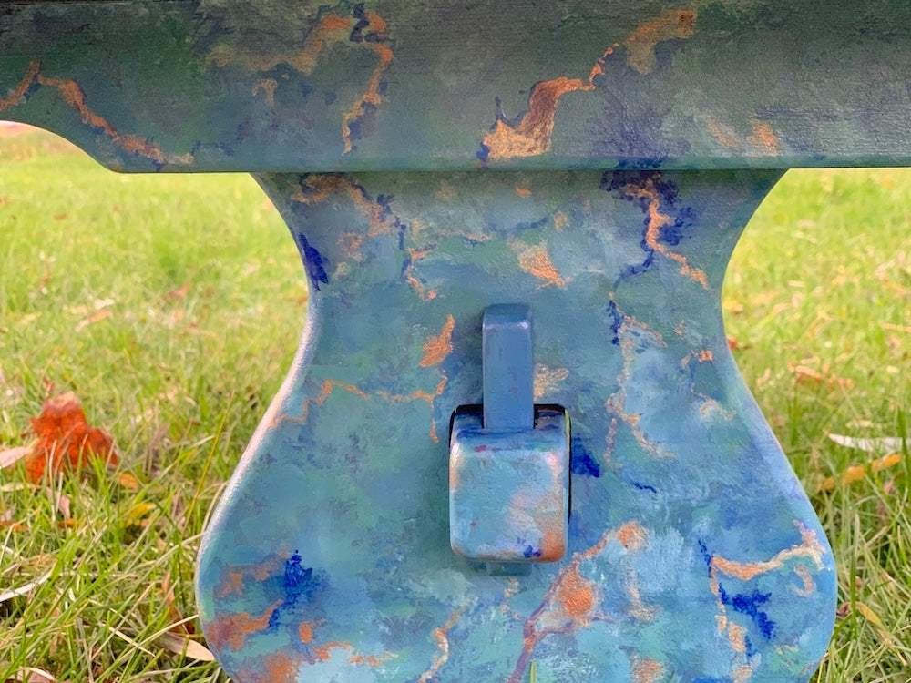 SOLD Copper Veined Blue Coffee Table