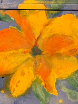 SOLD Floral Waterlily Cabinet
