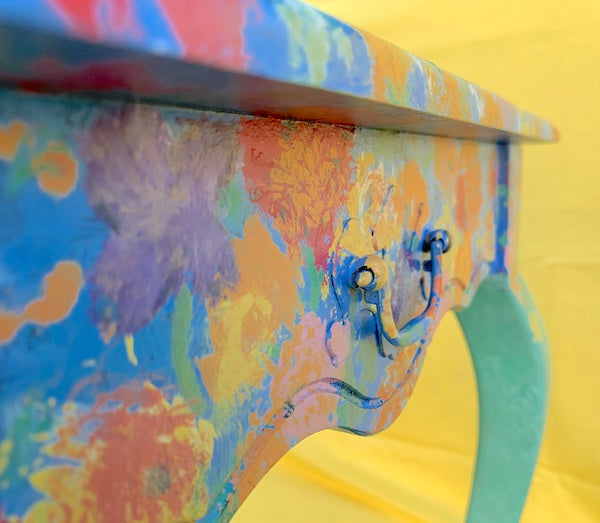 SOLD Floral Garden Side Table
