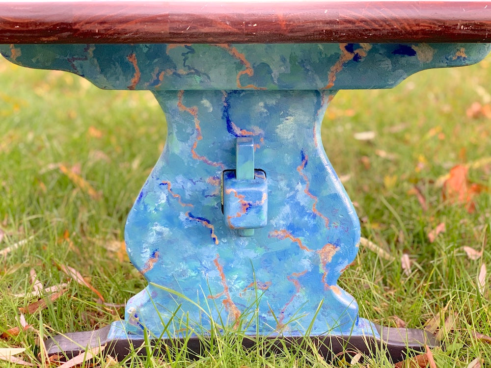 SOLD Copper Veined Blue Coffee Table