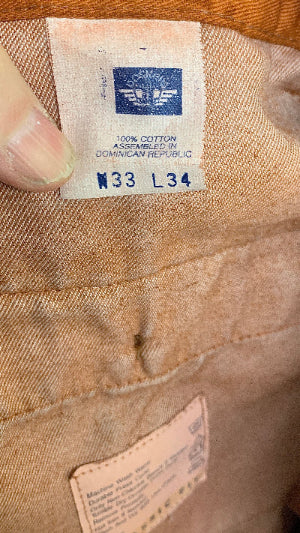 vintage Dockers tag inside hand-batiked pants offered by Lisa Johnson Arts