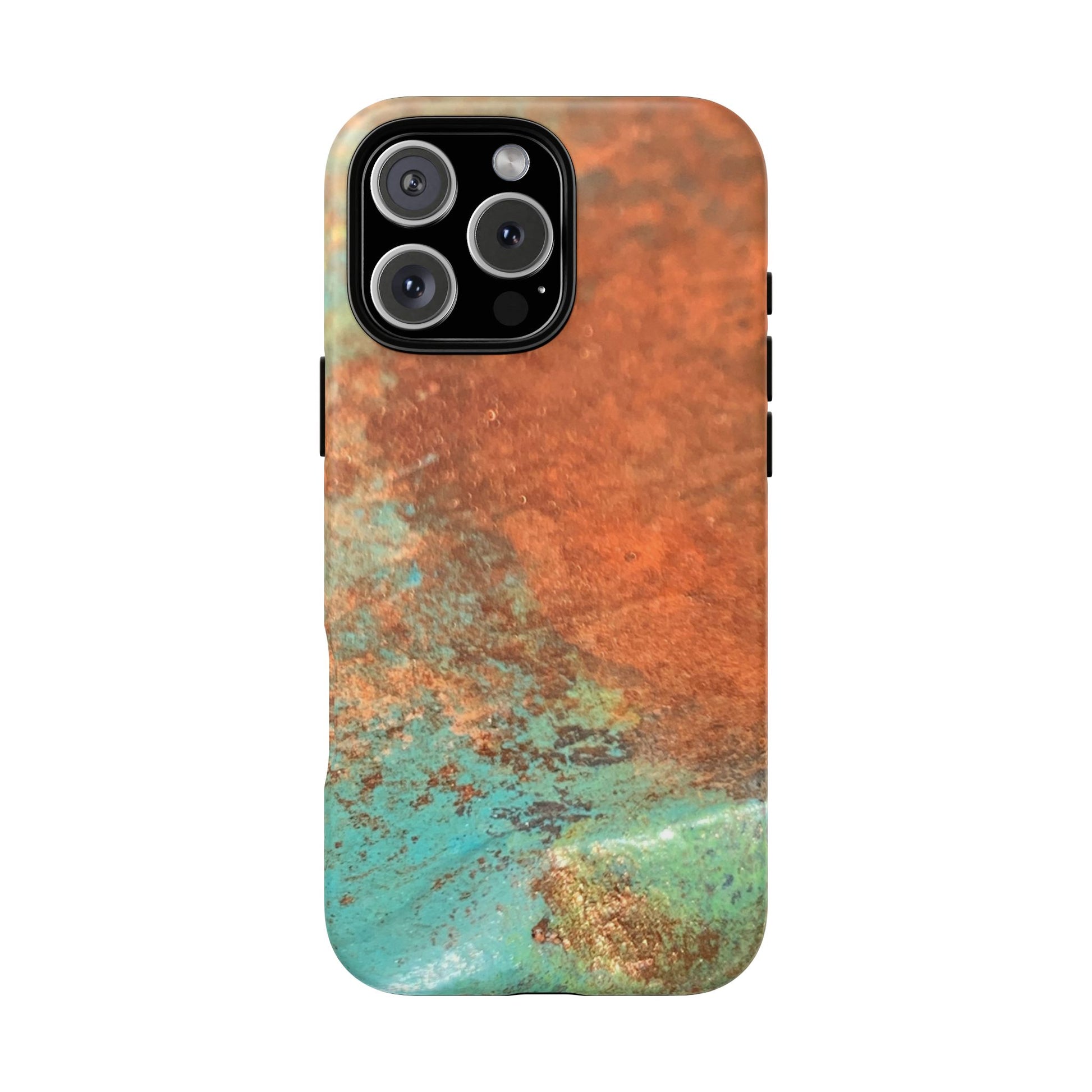 copper patina turquoise metallic hand-painted design iphone cases