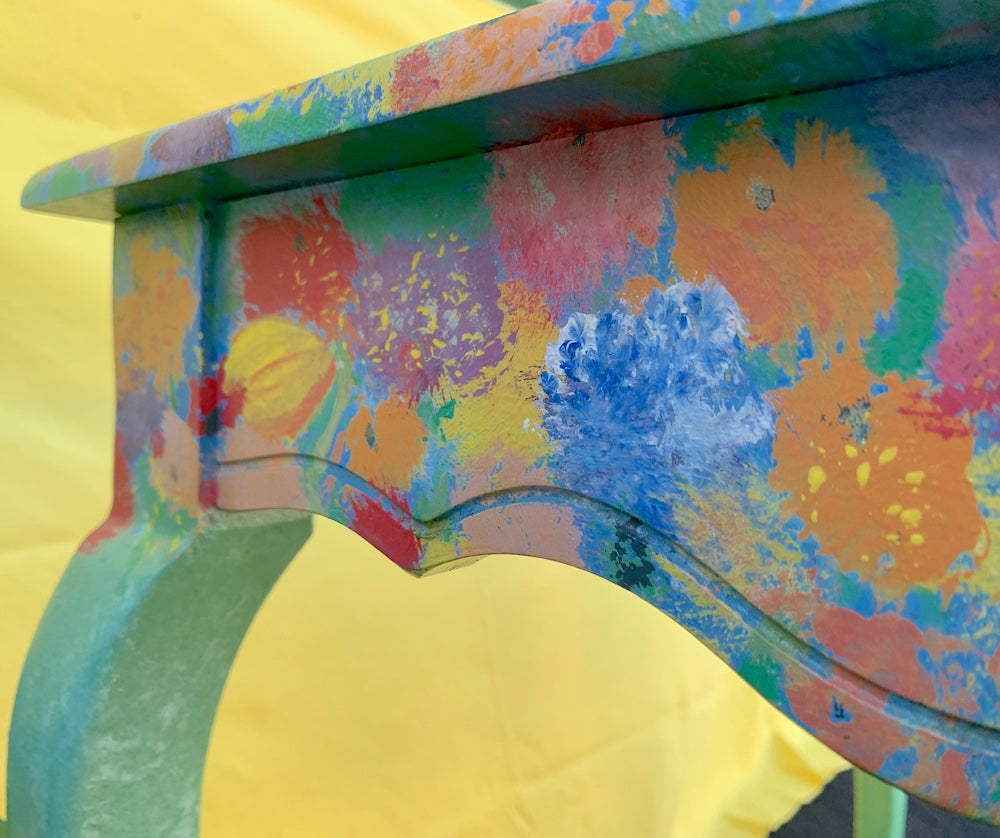 SOLD Floral Garden Side Table