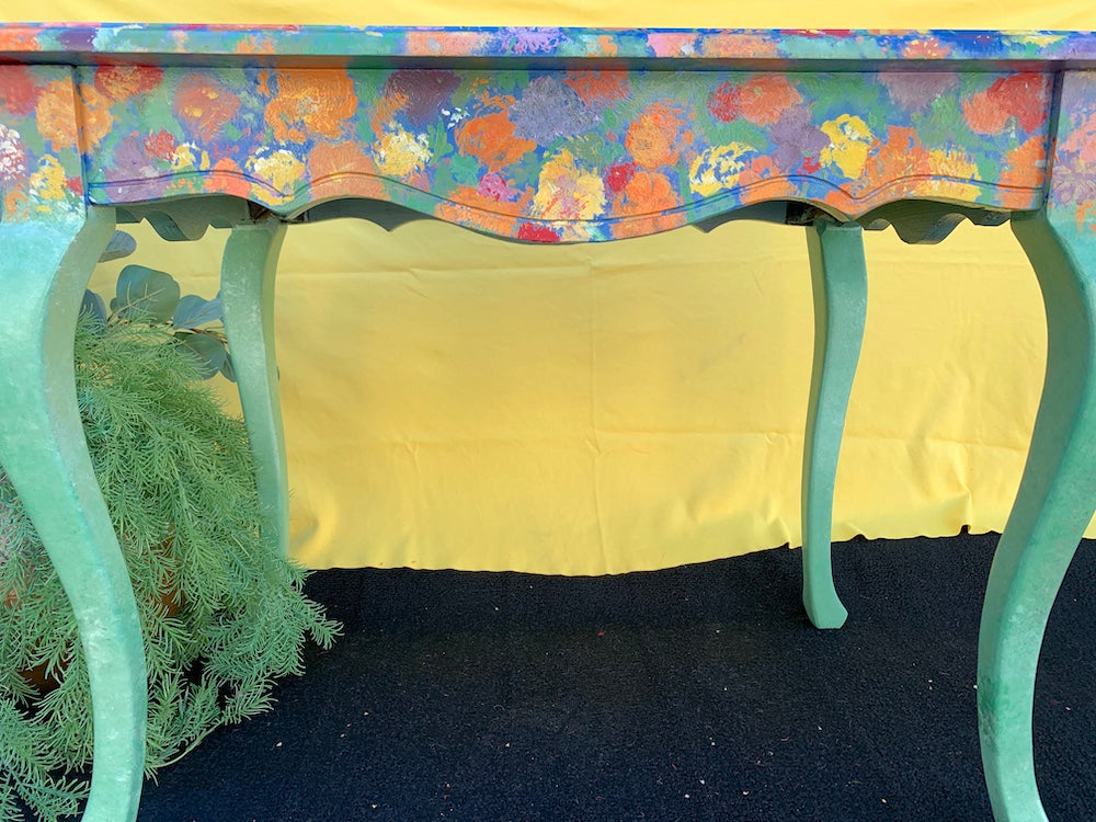 SOLD Floral Garden Side Table