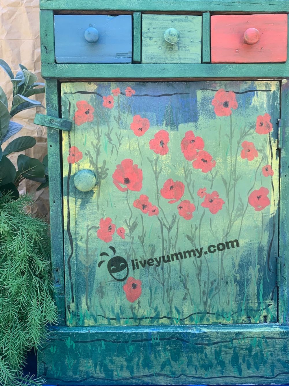 SOLD Rustic Poppy Cabinet