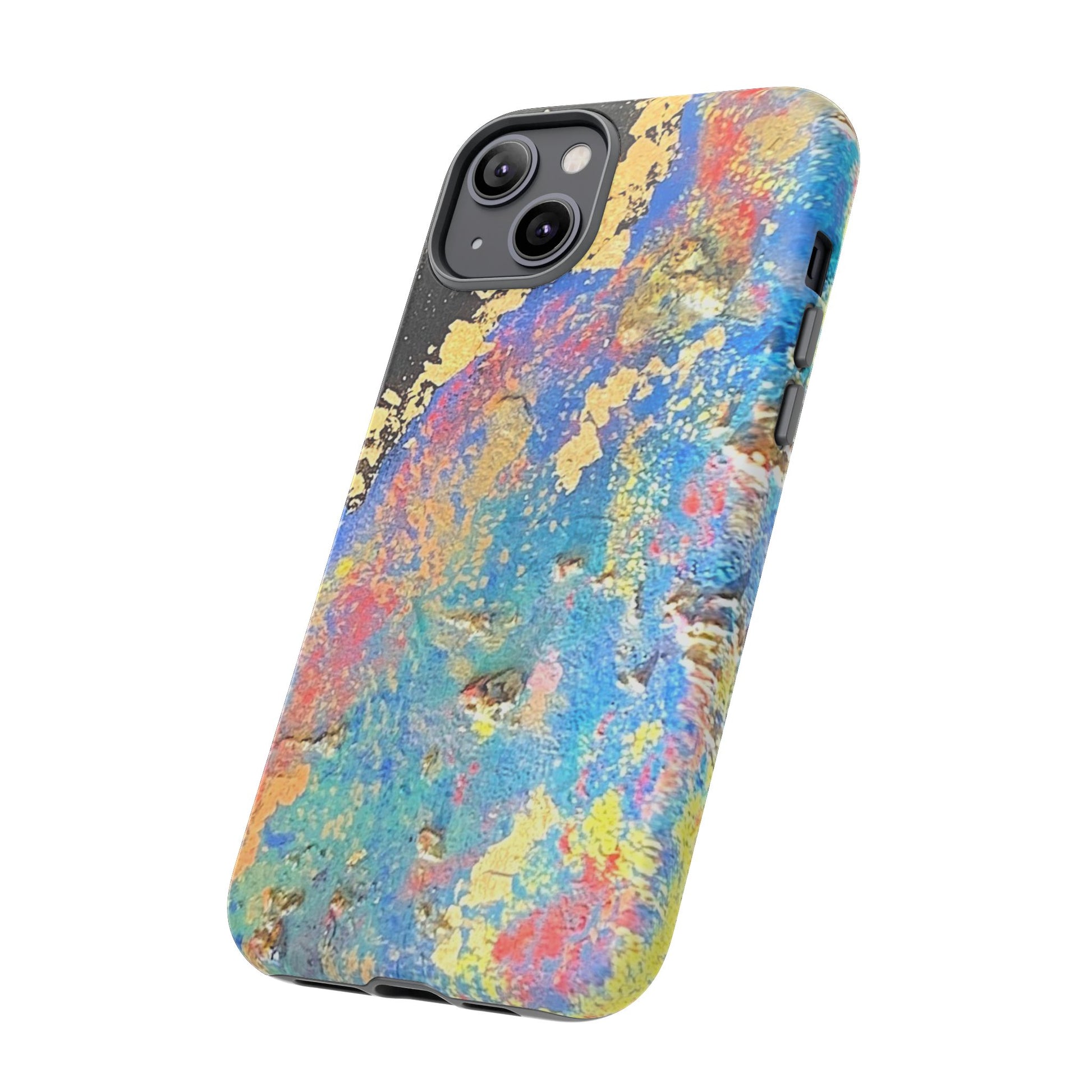 iphone case with gold leaf and colorful