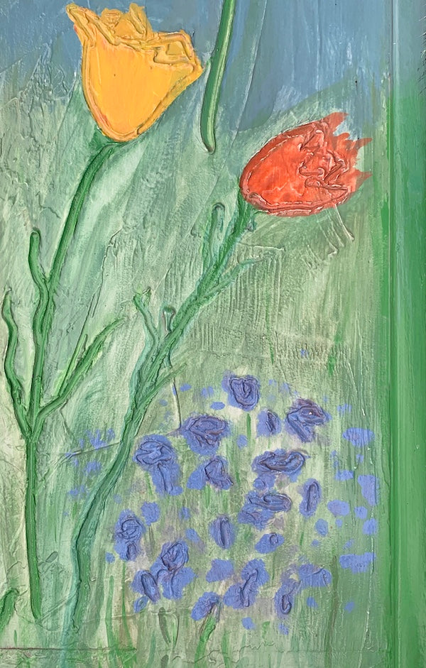 SOLD Sun Moon & Flowers File Cabinet